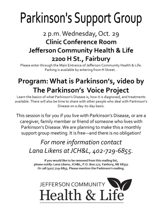 Parkinson’s Flyer – October 2025