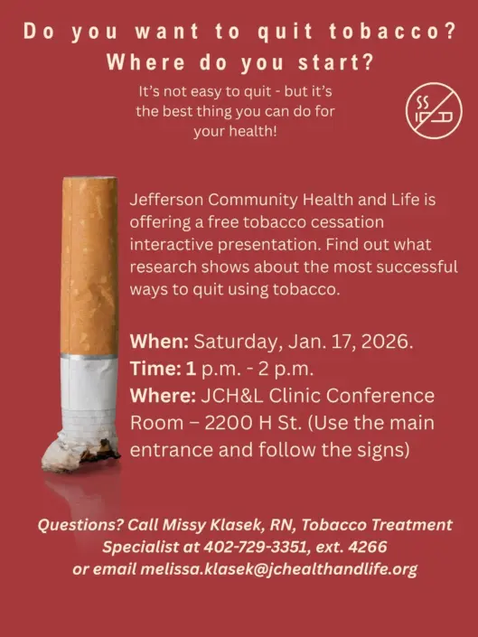Tobacco cessation class Jan 2026