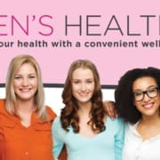 A group of women looking healthy and happy; text says Women’s Health Day: Take charge of your health with a convenient wellness experience